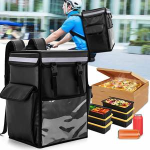 Grand sac de livraison de nourriture et d'eau Oxford pour l'extérieur, sac de livraison imperméable pour vélo avec isolation en feuille métallique pour gâteaux, pizzas, livraison en moto - Product Image 4