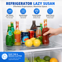 Rechteckiger Lazy Susan für Kühlschrank 360° Drehbarer Organizer Platzsparender Quadratischer Kühlschrank-Drehteller für Schrank- und Vorratskammer-Aufbewahrung