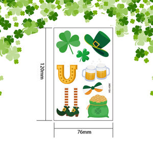 Pegatinas <span class=keywords><strong>de</strong></span> <span class=keywords><strong>tatuaje</strong></span> <span class=keywords><strong>de</strong></span> vacaciones irlandesas respetuosas con el medio ambiente e inofensivas, pegatinas <span class=keywords><strong>de</strong></span> <span class=keywords><strong>tatuaje</strong></span> impermeables para el brazo y la cara <span class=keywords><strong>de</strong></span> San Patricio - Product Image 5