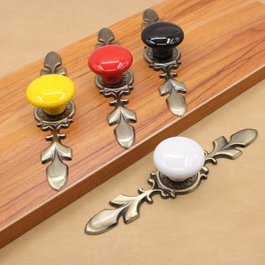 Gran oferta de pomos de cerámica blanca, manija de <span class=keywords><strong>muebles</strong></span>, pomos de puerta de armario - Product Image 3