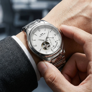 Reloj Mecánico Luminoso de Acero Inoxidable, Diseño de Moda con Tourbillon, Dos Tonos, Resistente al Agua, Automático - Product Image 3