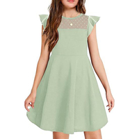 Robes d'été en mousseline pour filles, couleur unie, patchwork, mignonnes, longueur cheville, style robe de bal, vente en gros pour le quotidien et les fêtes