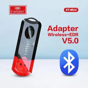 EARLDOM-Kit inalámbrico para coche, adaptador de Audio, AUX, 3,5mm, BT, estéreo, transmisor de música, receptor, llamada manos libres