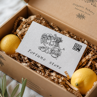 Cartes de visite personnalisées texturées avec illustration en ligne et code QR pour la marque de magasin de détail