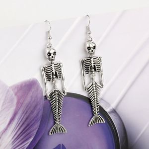 Pendientes Colgantes de Plata con Diseño de Esqueleto Retro 2022, Modernos, de Aleación, para Mujeres y Niñas, Joyería Divertida para Halloween - Product Image 4