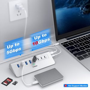 ฮับ USB อลูมิเนียม YH6AC <span class=keywords><strong>Plus</strong></span> 10 พอร์ต ความเร็ว 10Gbps พร้อมพอร์ต USB-A/USB-C 3.2 PD 45W และช่องอ่านการ์ด SD/TF สำหรับแล็ปท็อป/<span class=keywords><strong>iPhone</strong></span> 17/16 - Product Image 3