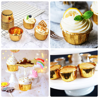 50 pièces jetables en papier d'aluminium doublure de Cupcake anti-graisse résistant à la chaleur tasse à muffins antiadhésif Mini gâteau bricolage moule de cuisson