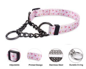 2025 뜨거운 판매 럭셔리 Martingale 애완 동물 훈련 칼라 패션 프린트 스틸 체인 큰 개 쿠바 링크 개 목걸이 - Product Image 5