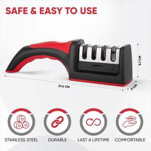 Afilador de Cuchillos 3 en 1 Desmontable, de Cerámica y Acero de Tungsteno, Manual, Ecológico, Grano Grueso, ¡Oferta! - Product Image 3