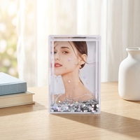 Bingkai foto Glitter berkilau Mini 2*3 inci kualitas tinggi bahan PS bingkai gambar akrilik mengambang cair untuk air