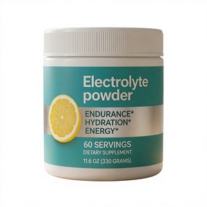 Poudre d'électrolytes Marque Blanche 60 Doses Saveur Citron Complément Alimentaire 11,6 Oz Soutien Hydratation Énergie Endurance - Product Image 1
