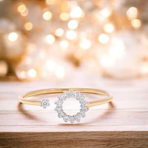 KEEVA JEWELS Anillo Abierto Clásico de Diamante Crecido en Laboratorio Redondo de 0,20 Quilates para Mujer, Oro Rosa de 18K, Tamaño 7,5, - Product Image 2