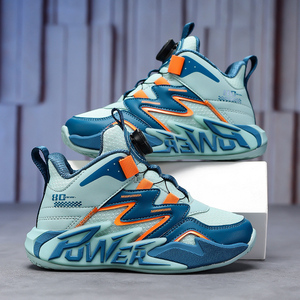 Cema Factory Custom Logo Kids Sneakers Fabric Breathable Upper Swivel Button Children Casual <strong>Basketball</strong> Style <strong>Shoes</strong> - Product Image 5