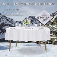Nappe Moderne en Polyester Tissé Imperméable 120 pouces Couleur Unie pour la Maison, Mariages, Banquets, Hôtels, Anniversaires et Événements - Vente en Gros