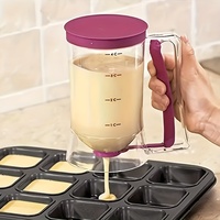 Fournitures de cuisson faciles à verser Distributeur de pâte à crêpes pour gaufres à biscuits avec étiquette de mesure