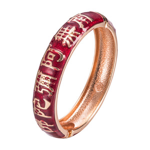 กำไลข้อมือเปิดแบบคลาสสิกสำหรับผู้หญิง CICILY Enamel Dripping Oil <span class=keywords><strong>Namo</strong></span> Amitabha ชุบทอง 18K ทำจากโลหะผสม ของที่ระลึกสำหรับการเดินทาง ของขวัญ เครื่องประดับ - Product Image 2