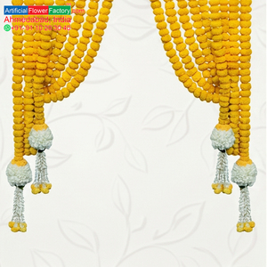 Artificial Marigold <b>Hanging</b> Garland Yellow <b>White</b> Floral String for Wedding Decoration Festival Decor Temple Pooja Home - Product Image 5