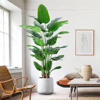 Plantas Artificiales en Oferta, Hojas Verdes, Palmeras Artificiales, Planta del Viajero, Planta del Banano, para Decoración de Interiores, Hoteles