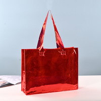 Sac fourre-tout holographique irisé, sac de shopping en PVC transparent imperméable, sac de plage transparent, cadeau personnalisable