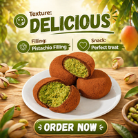 Oferta Especial: Bolas de Arroz Glutinoso Rellenas de Chocolate con Pistacho Estilo Dubai, Mochi de Chocolate para Fiestas