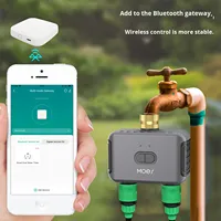 Para Tuya Smart Home Garden Válvula de agua de riego de 2 vías Aplicación Aspersor de control remoto Salida dual IPS Temporizador de barra de batería