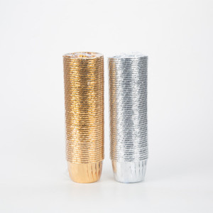Gold Silver Paper Cake Cups 50 Pieces Coated Rolled Edges Baking Muffin Liners Chiffon Cupcake Mold - Product Image 5