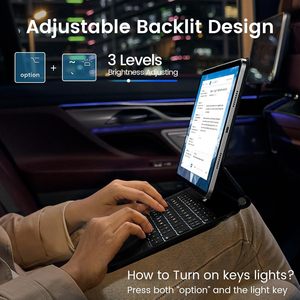 Nuevo Teclado Mecánico Inalámbrico BT con Funda Magnética, Retroiluminación LED, Panel Táctil, Ultra Delgado, para <span class=keywords><strong>iPad</strong></span> <span class=keywords><strong>Pro</strong></span> de <span class=keywords><strong>12.9</strong></span> Pulgadas, 6.ª/5.ª/4.ª/3.ª Generación - Product Image 4