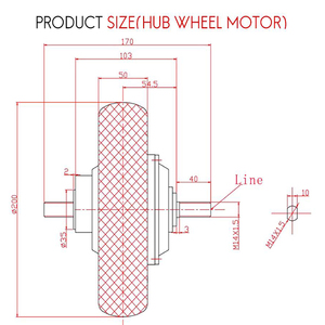 Rueda Motorizada de 8 Pulgadas 36V/48V 500W para Bicicleta Eléctrica con Freno de Tambor, Scooter Eléctrico, Accesorios Eléctricos para Scooter - Product Image 3