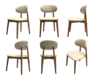 Chaise en bois d'hévéa pliable et peu encombrante, mobilier moderne pour la maison, chaises de salle à manger rembourrées en cuir pour présentoir de showroom