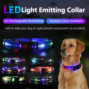 SinSky-Conjunto de <span class=keywords><strong>collar</strong></span> de correa de perro LED para mascotas, correas brillantes impermeables de PVC, correa de <span class=keywords><strong>collar</strong></span> de perro Led para mascotas, seguridad para caminar de noche - Product Image 4