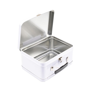 Customized Logo Print Lunch Metal Tin Box For Kids With Handle