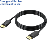 Câble DP vers DP compatible 4K 30Hz 2K 1080P 60Hz pour projecteur et ordinateur avec gaine en PVC