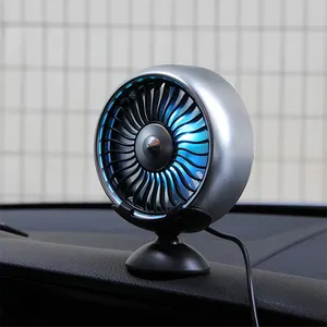 2020 sıcak çok fonksiyonlu araba fanı hava çıkış gösterge paneli merkezi konsol USB dönebilen taşınabilir mini fan