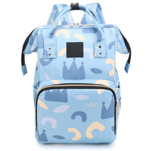 Venta al por mayor a la moda logotipo personalizado impermeable de gran capacidad multifuncional cuidado <span class=keywords><strong>del</strong></span> bebé mamá bebé bolsas de pañales mochila para mamá - Product Image 1