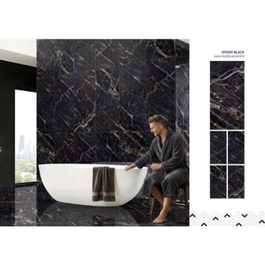 Gold Maquinna Marble Look Porcelain Floor Wall Tiles 600x1200mm Glossy Polished Interior Collection - Product Image 6