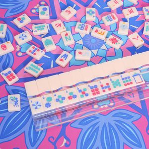 Tuiles de Mahjong en Acrylique Rose Coquille, Durables, Motifs Personnalisés, Idéales pour le Jeu et la Présentation - Product Image 1