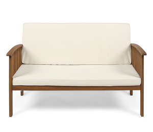 Sofá de Jardín de Lujo de Tres Plazas con Cojines de Espuma de Alta Densidad en Madera de Eucalipto, Muebles Modernos para Jardín Exterior - Product Image 6