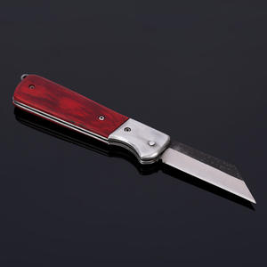 Cuchillo de injerto plegable Fenggang, acero con alto contenido de carbono, hoja recta, mango rojo, 110g, herramienta de jardín fabricada en Linyi - Product Image 1