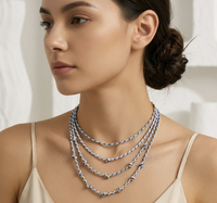 Collier tressé coloré style ethnique bohème en acier inoxydable, chaîne simple DIY, bijou ras du cou pour femme, cadeau Zooying