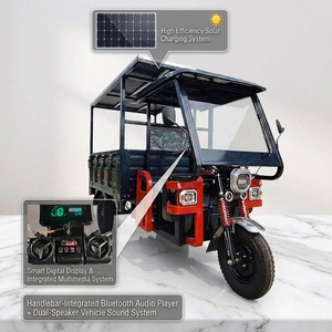 Electric Heavy Duty Closed Body 3-Wheel Solar-Powered Delivery Tricycle with 1 Ton Payload for Adults - Product Image 1