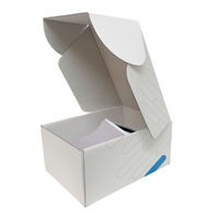 Boîtes d'expédition en carton ondulé blanc avec serrure à languette de chapeau de soleil imprimé personnalisé