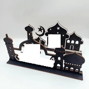 Décoration créative en bois en forme de château étoilé pour le Festival de la Mi-Automne, un ornement de scène de célébration du Moyen-Orient. - Product Image 3