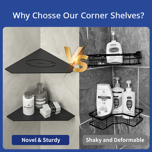 Estante de <span class=keywords><strong>ducha</strong></span> de esquina negro mate de 10 pulgadas, <span class=keywords><strong>sin</strong></span> necesidad de perforar, recortes de <span class=keywords><strong>acero</strong></span> <span class=keywords><strong>inoxidable</strong></span>, aplicación de baño, Envío Gratis - Product Image 3