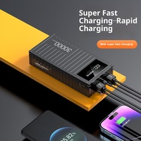 Banque d'alimentation à batterie Li-polymère à affichage LED de 30 000 mAh à charge ultra-rapide PD avec entrée Type-C et Micro USB