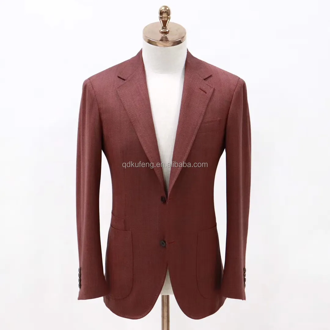 man single breasted notch lapel patch pocket 1/4 lining bespoke tailor men suits made in China