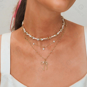 Gemnel Collier en argent 925 Pendentif ruban délicat avec pierres CZ Bijoux Balletcore pour femmes Cadeau élégant et délicat - Product Image 6