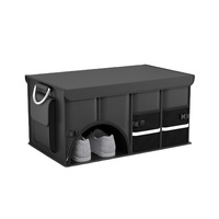 Organisateur de coffre de voiture pliable en tissu Oxford, boîte de rangement de voiture de 75L, grande capacité, pliable, étanche avec couvercle pour SUV et berlines