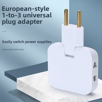 Adaptateur de voyage multi-prises EU 2 broches pliable, répartiteur de prises Euro, couleurs rose, bleu, blanc, adaptateurs de voyage en gros