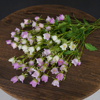 Fleurs artificielles en gros d'usine, campanules en soie à longue tige, haute simulation, pour la décoration de la maison, des mariages et des bureaux