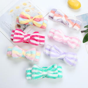 Diadema de Felpa con Lazo para Spa Qianjin, Gran Venta, Bonita Banda Elástica de Color Sólido para Lavar la Cara, Accesorios para el Cabello - Product Image 3